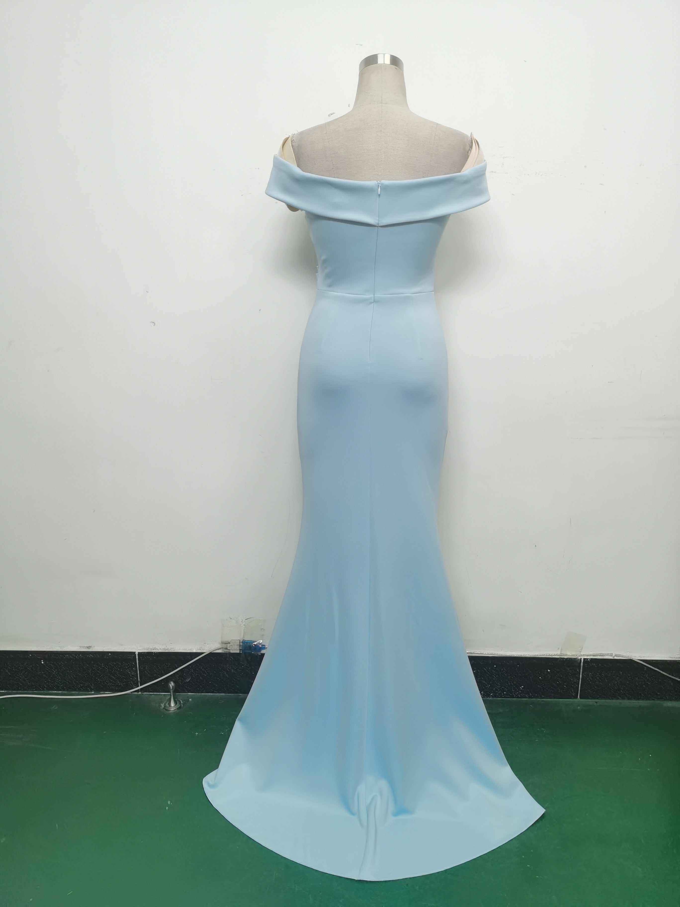 Women Off Shoulder split fishtail evening dress 24