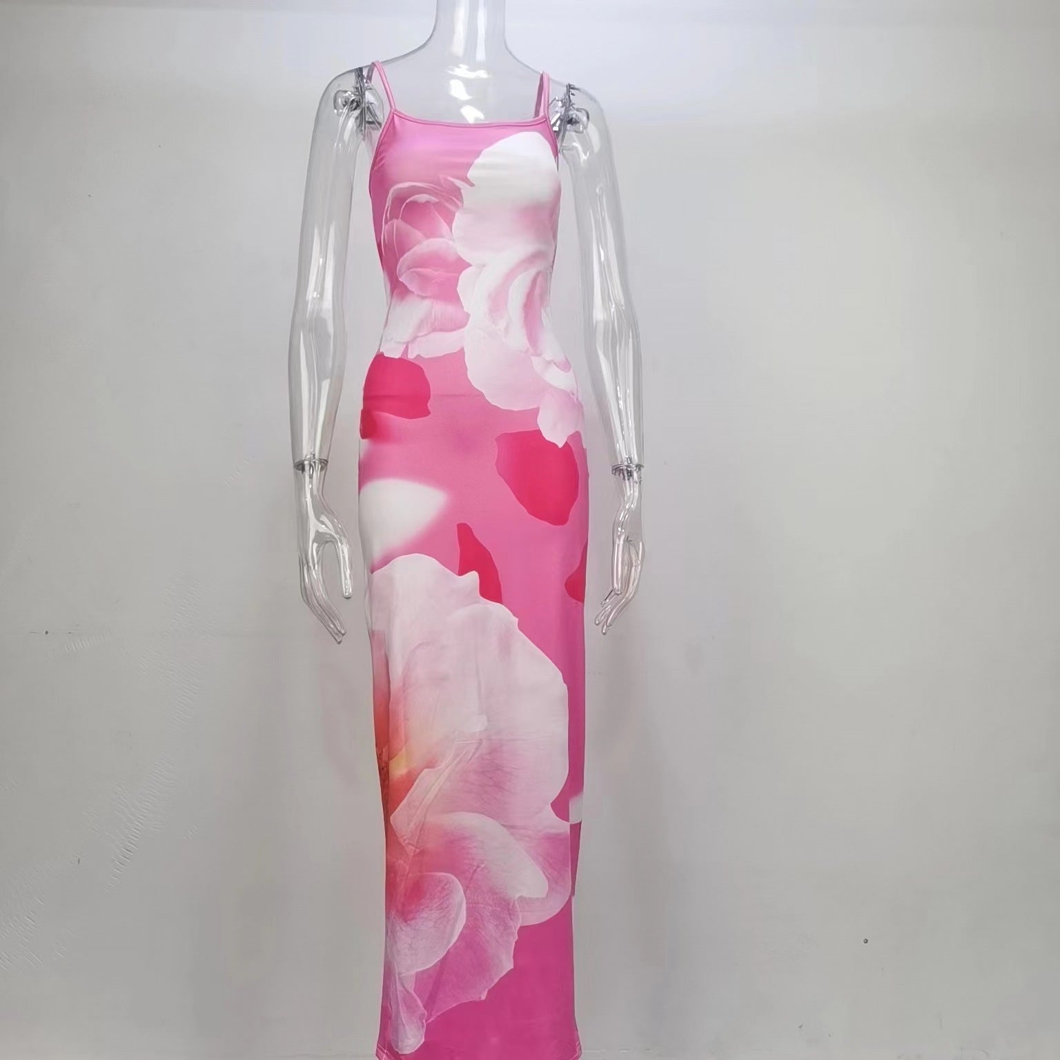 American Women's Summer Fashion And Sexy Low Back Slit Strap Dress 7