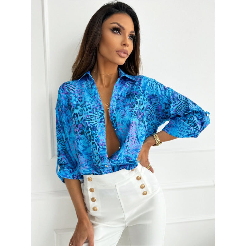 Women Style print long-sleeved shirt 8