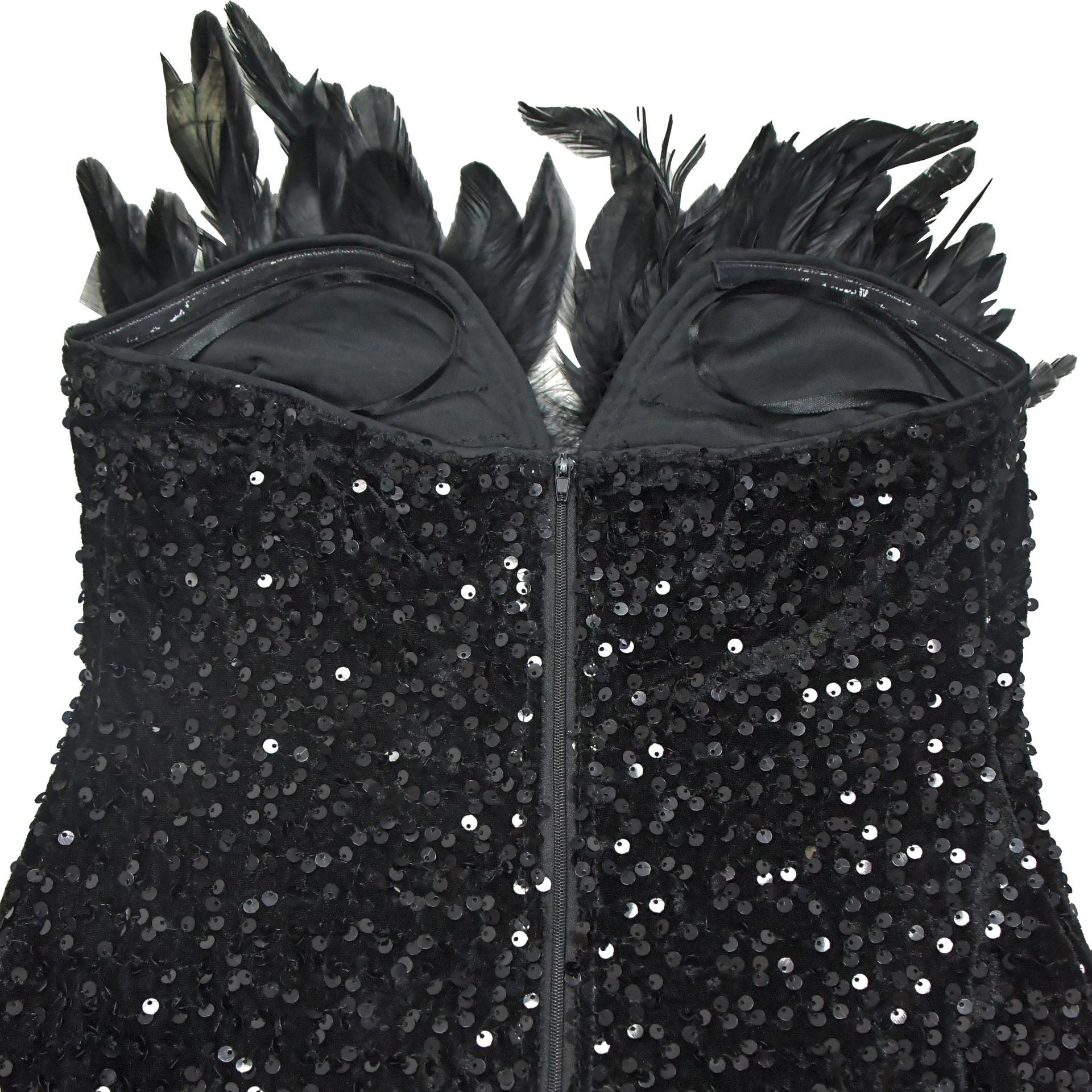 Women Sequin Feather Sleeveless Dress 24