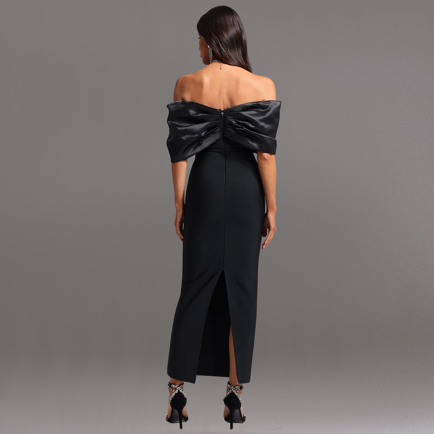 Chic Slim Waist Off-Shoulder Beaded Dress for Women 5