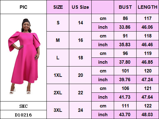 Plus Size Women Party Ruffle Sleeve Dress 15