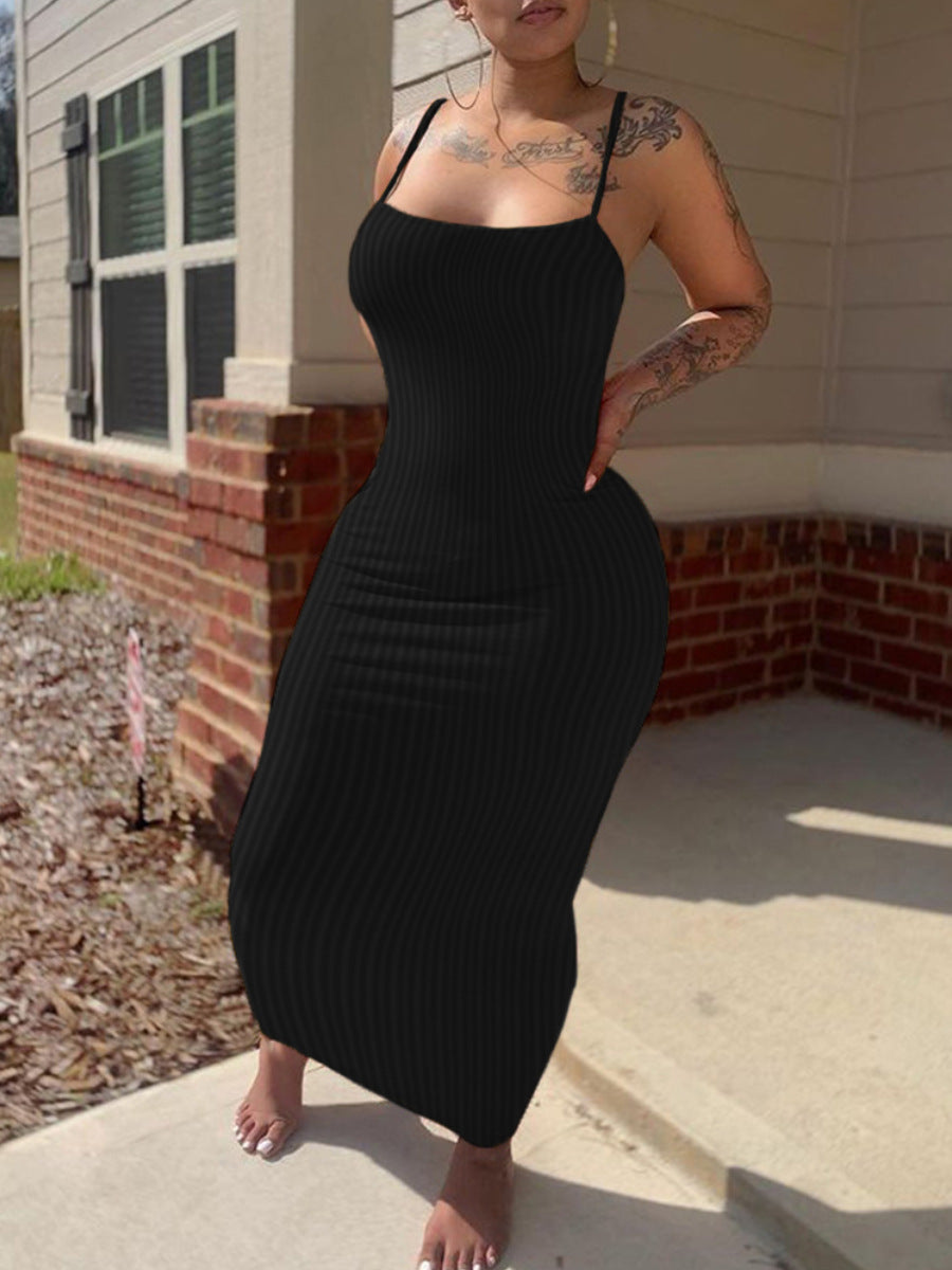 Women Sexy Strapless Solid Bodycon Maxi Dress 8