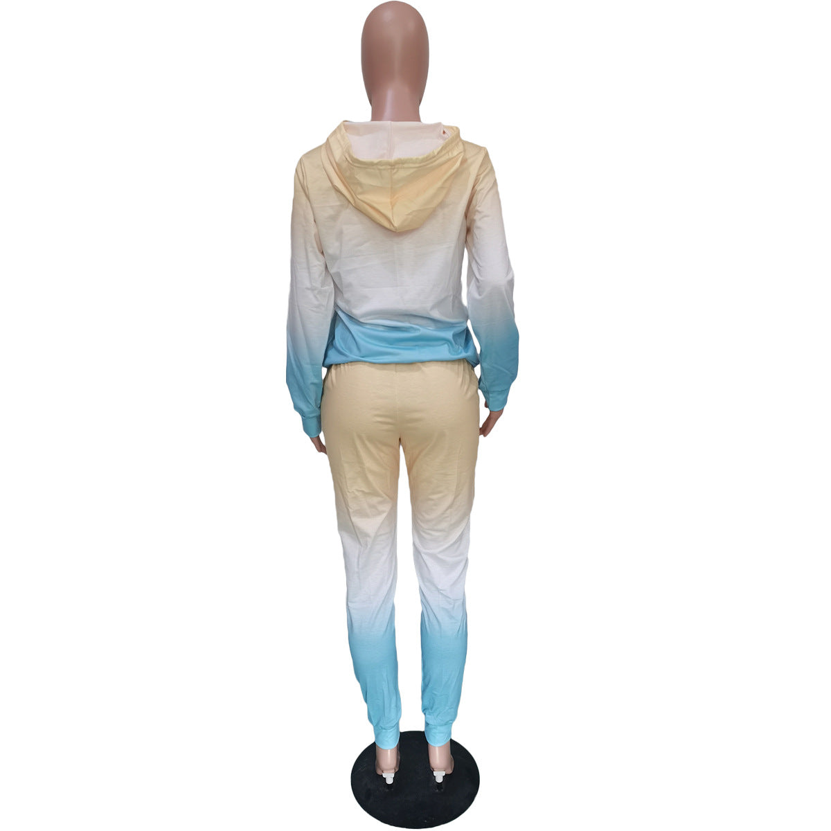 Women Casual Gradient Print Hoodies and Pant Two Piece 14