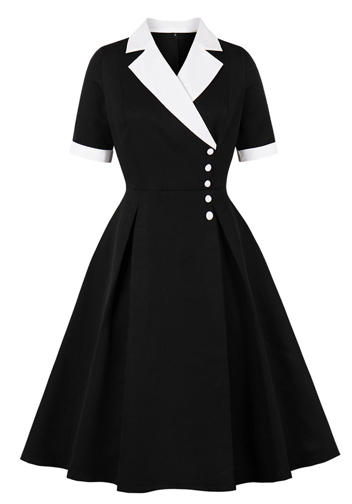 Women's Slim Fit Slim Waist High-End Color-Block Office Chic Maxi Dress for Summer