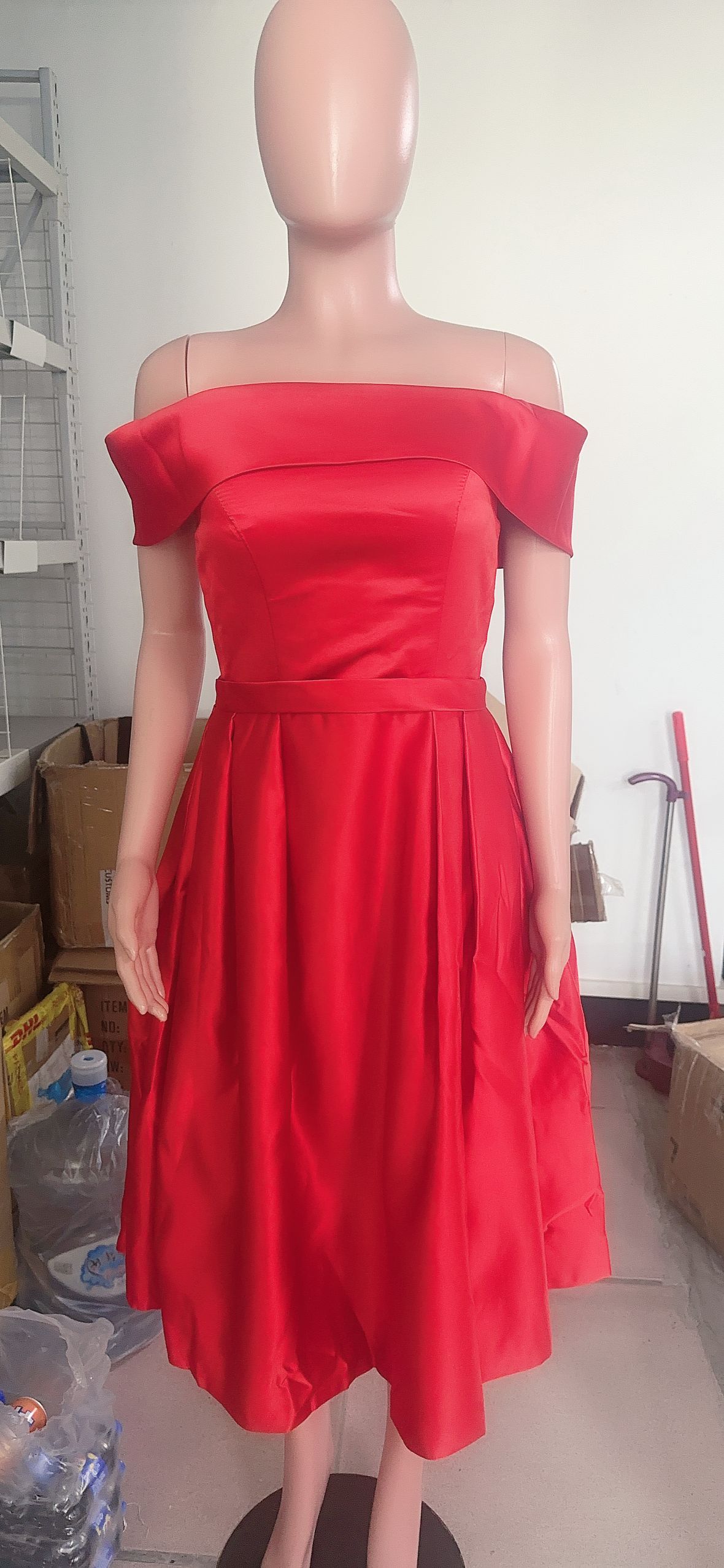 Elegant Off Shoulder Solid Color A-line Party Dress（Processing time need 3-6 days） 25