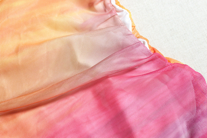 Fashion Printed Round Neck Sleeveless Mesh Patchwork Bodycon Casual Trendy Women's Dress 17