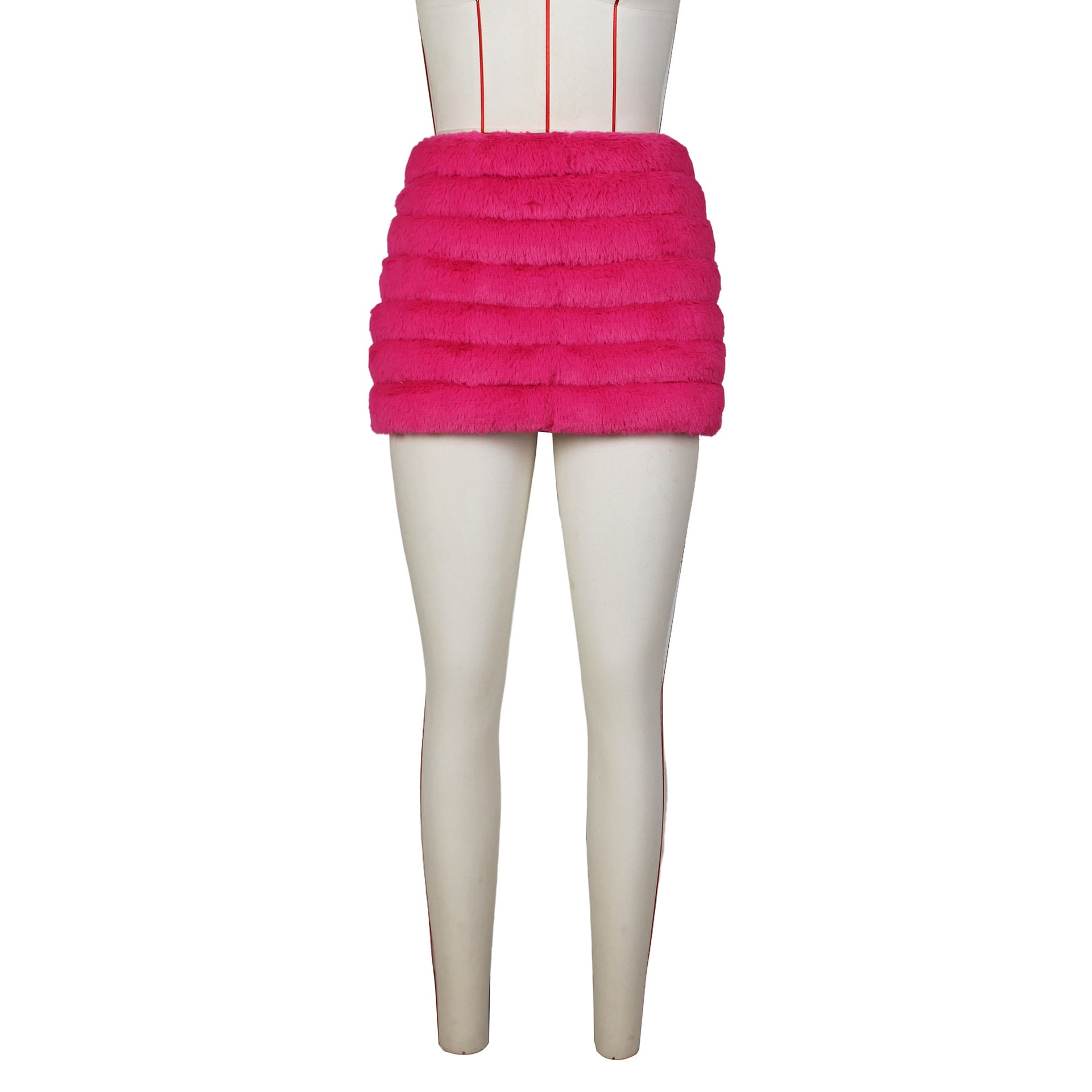 Women autumn and winter zipper plush skirt 12