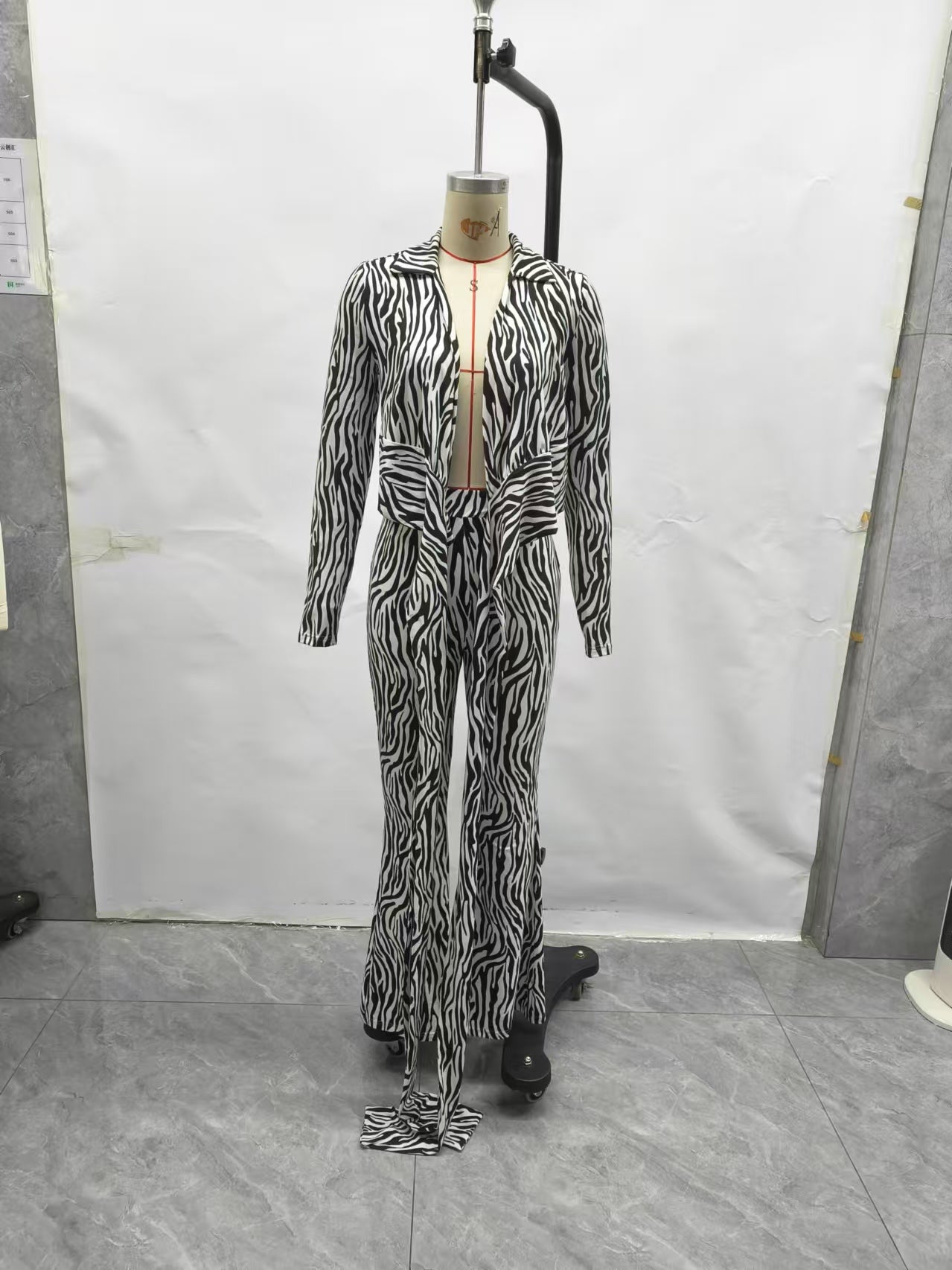 Women's zebra print slim waist  Pants Sets 7