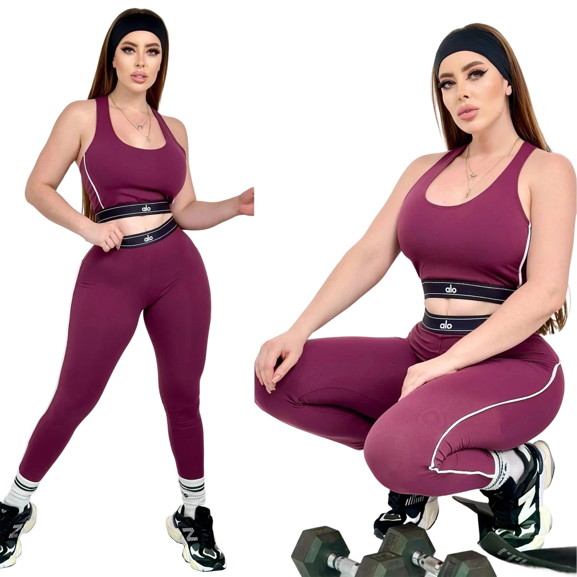 Women summer yoga sports vest and Pants two-piece set 3