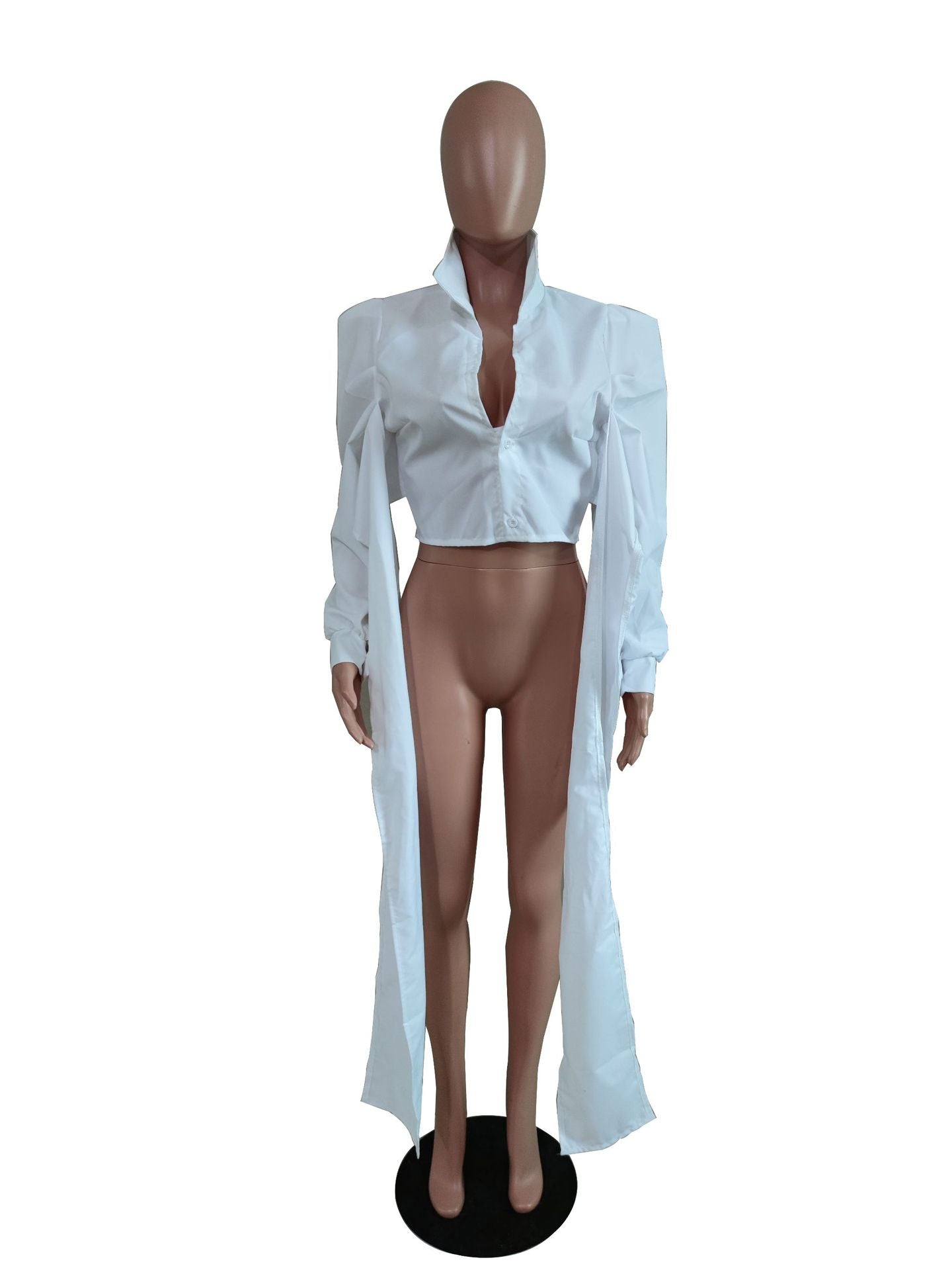 Women's Sexy Corset Tie Up Puff Sleeve Shirt