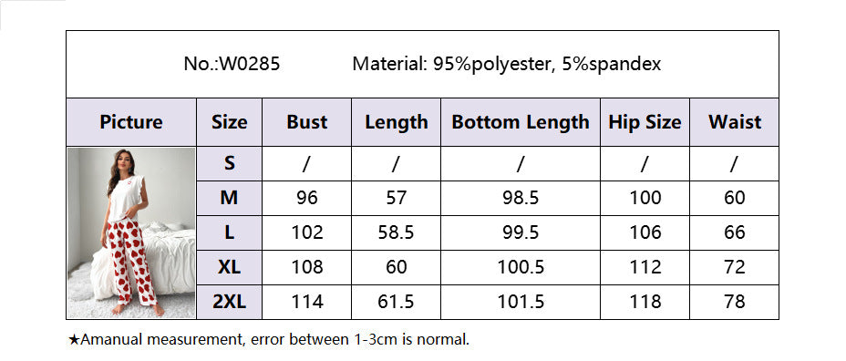 Women T-shirt And Printed Pants Casual Lounge Wear Set for Two 12