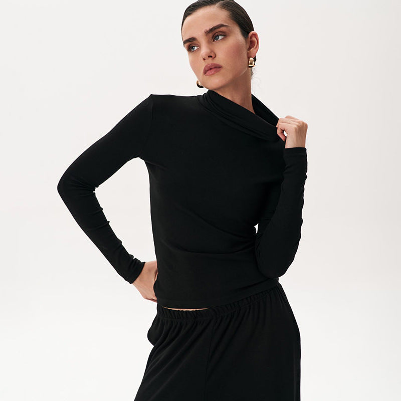 Women Fall/Winter Casual Turtleneck Long-Sleeved Top and Pants Two-Piece Set 25