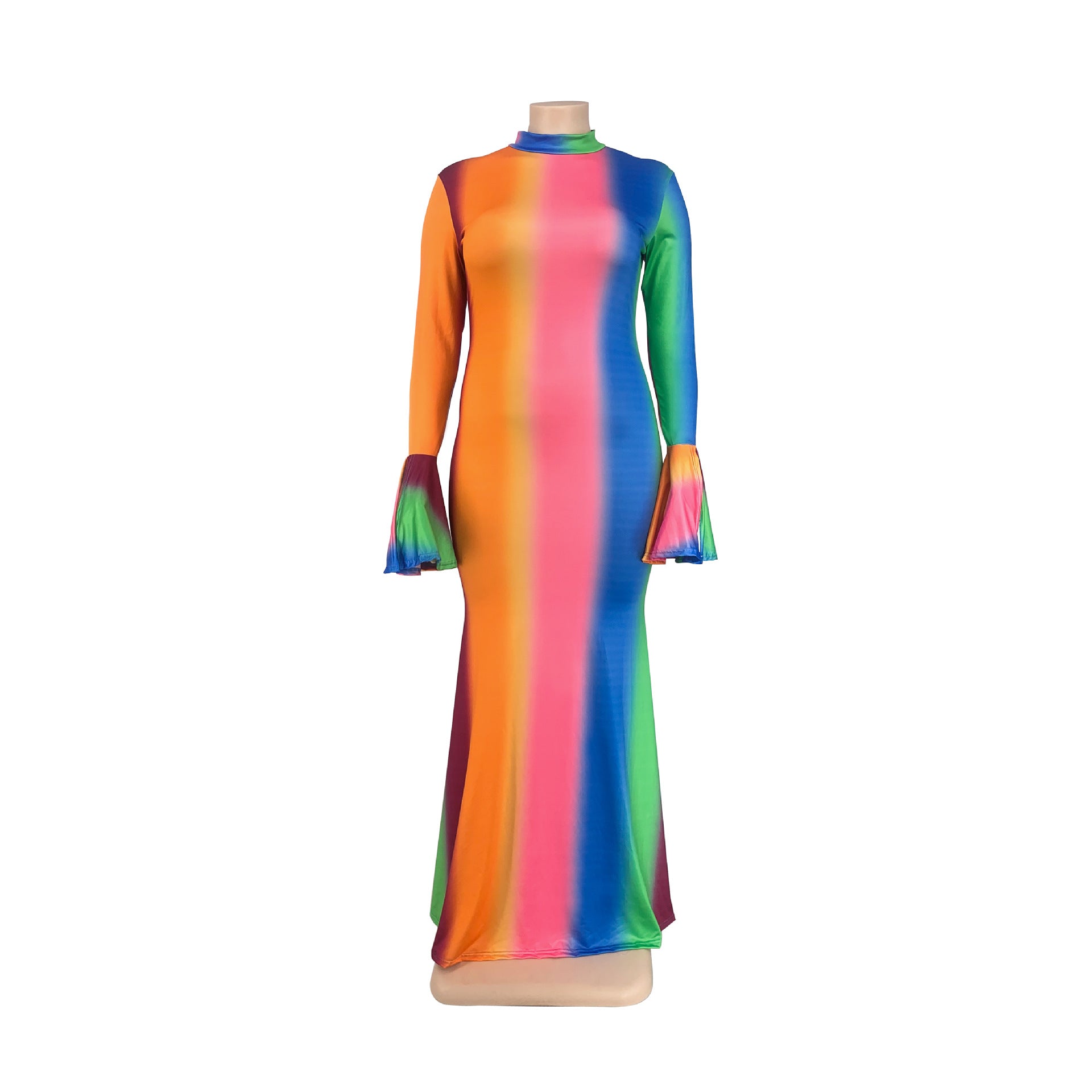 Plus Size Women Gradient Print Dress 7