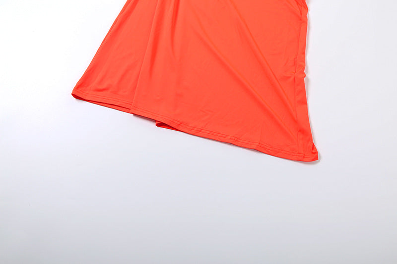 Women Fall Solid Metallic Sleeveless Sexy Slit Dress 32