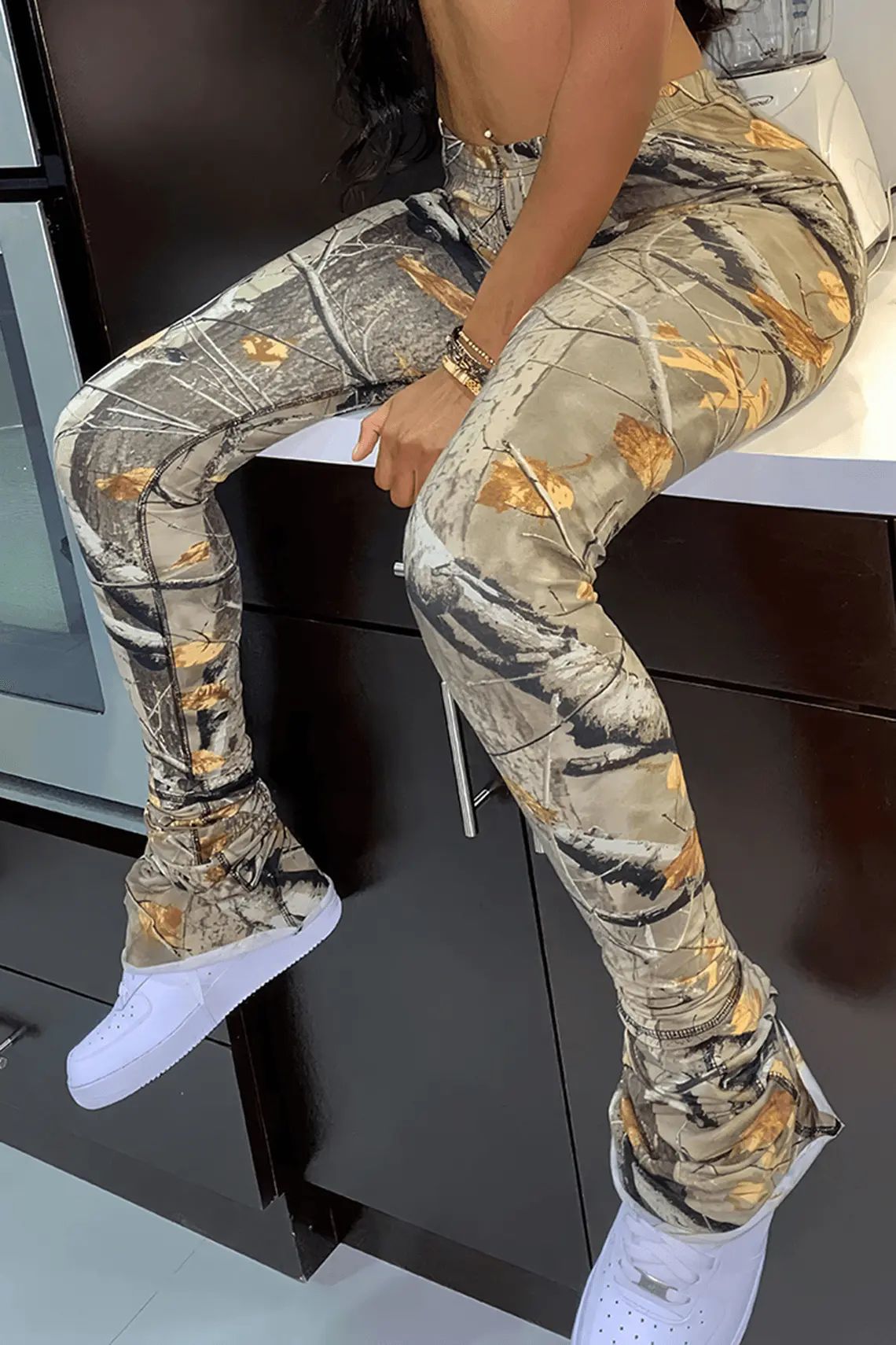 Women's Leaf Printed Casual Pants 3