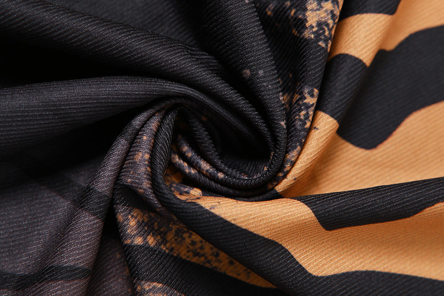 Women Spring and Summer Sexy V-Neck Backless Print Dress 14