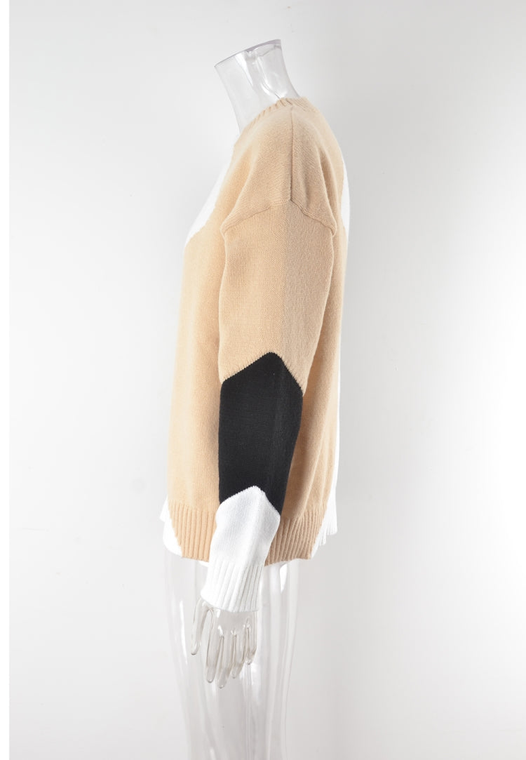 Winter Basic Diamond Pullover Sweater Long Sleeve Round Neck Hipster Plus Size Knitting Shirt 25