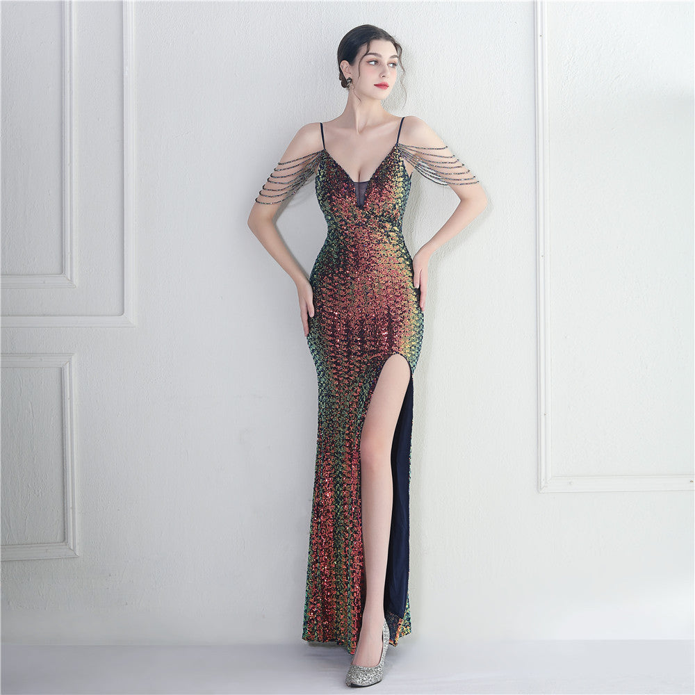 Women V-neck Formal Party Evening Dress 11