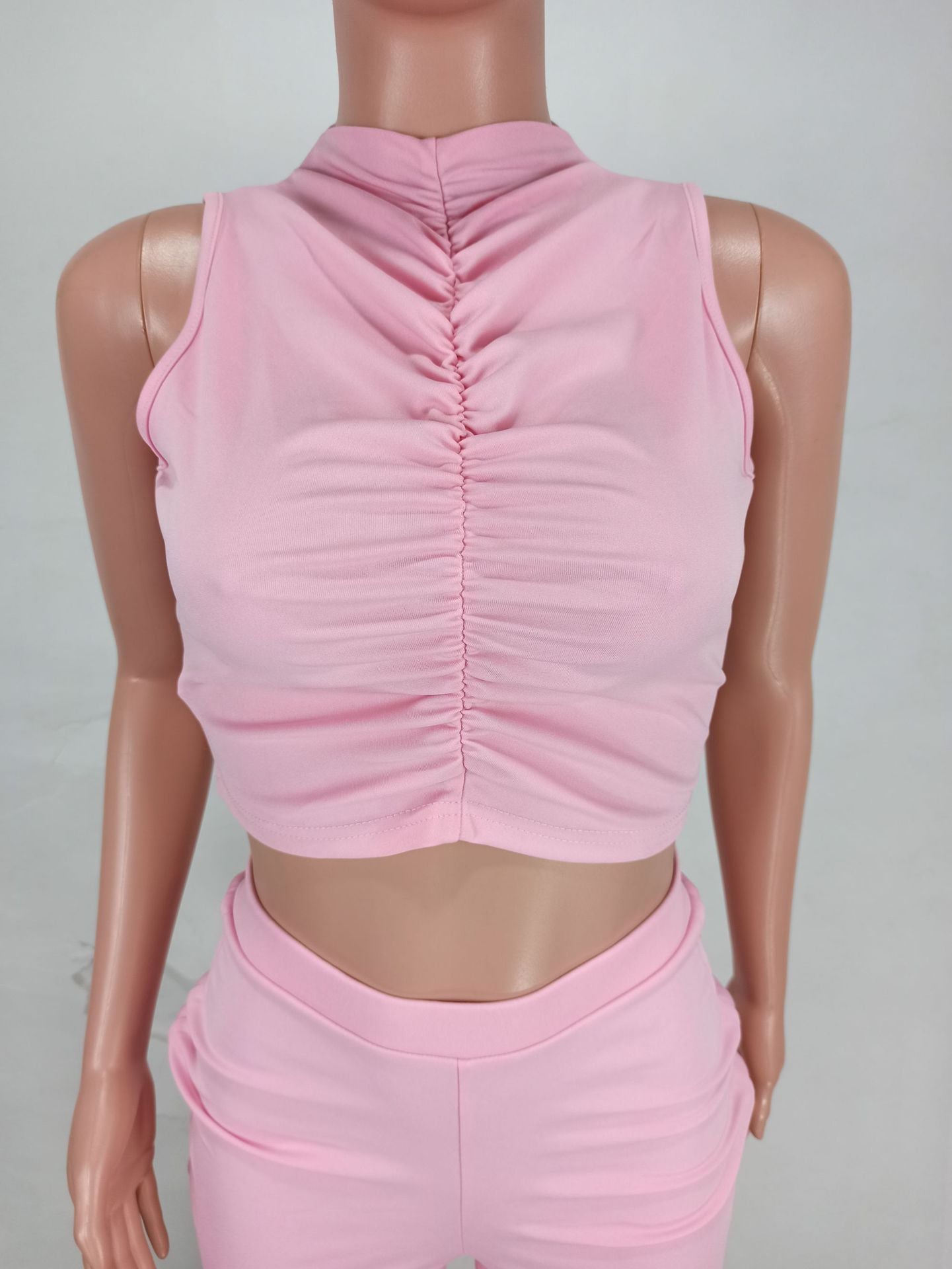 Women's Fashion Casual Drawstring Solid Two-Piece Set 12