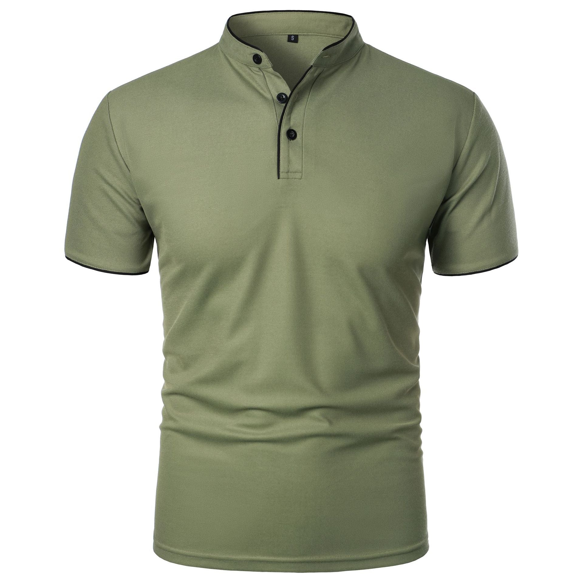 Men's Summer Solid Short Sleeve Polo T-shirt 11