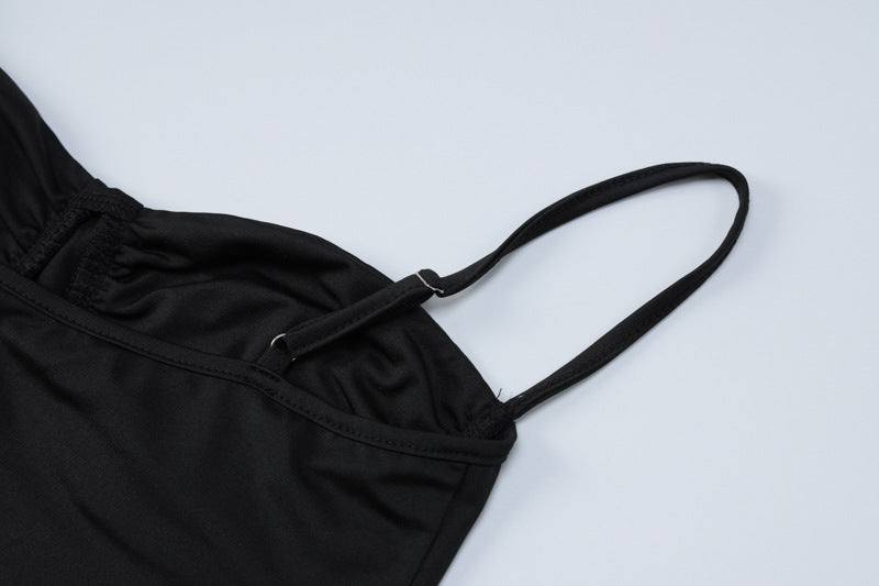 Summer Women's Solid Color Straps Camisole Fashion Bodycon Long Skirt Two Piece Set For Women 15