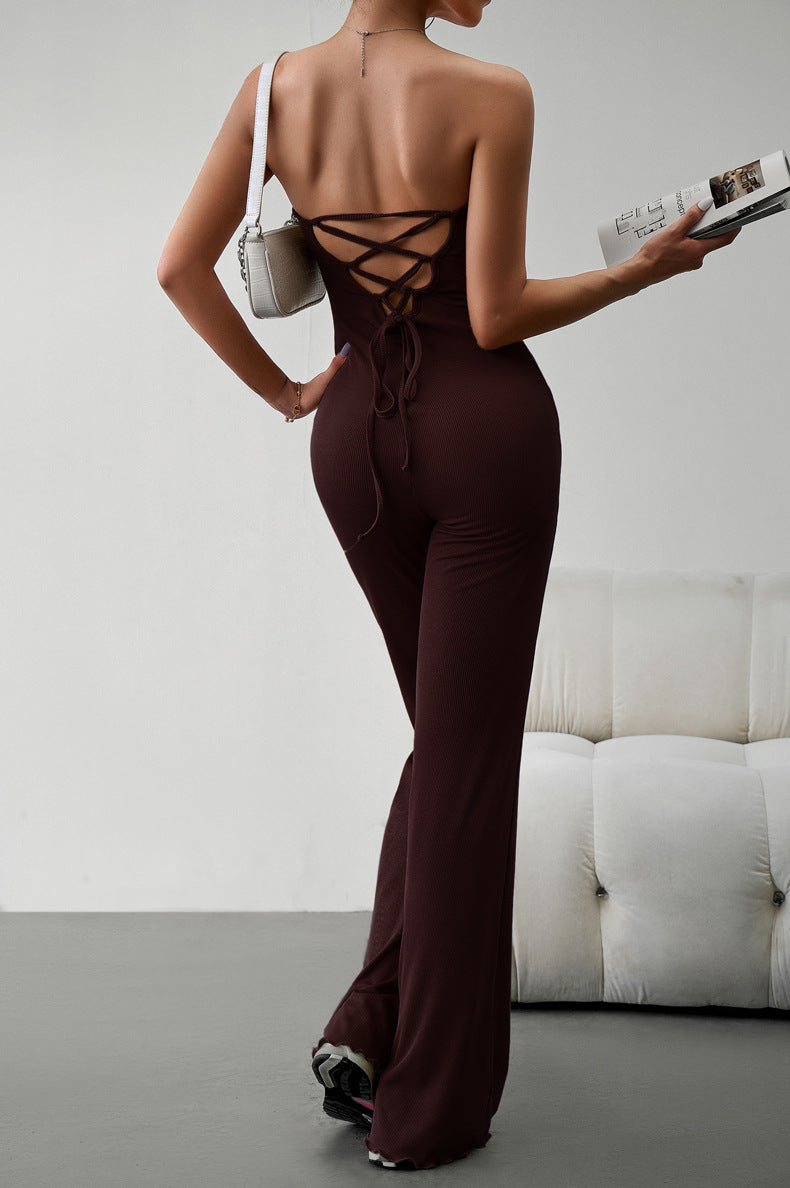 Women Sexy Strapless Jumpsuit 8