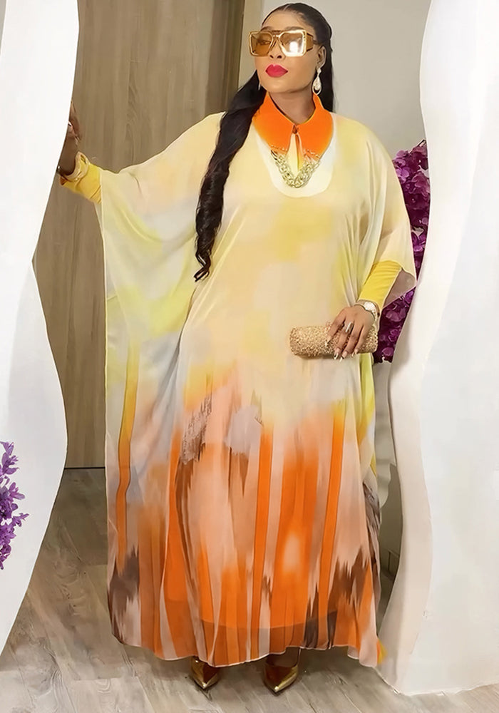 Print Robe Africa Plus Size Two-Piece Women's Dress