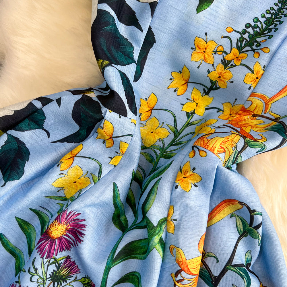 Retro Straps Fashionable Printed Slim Waist A-Line Dress Beach Holidays Long Dress 14