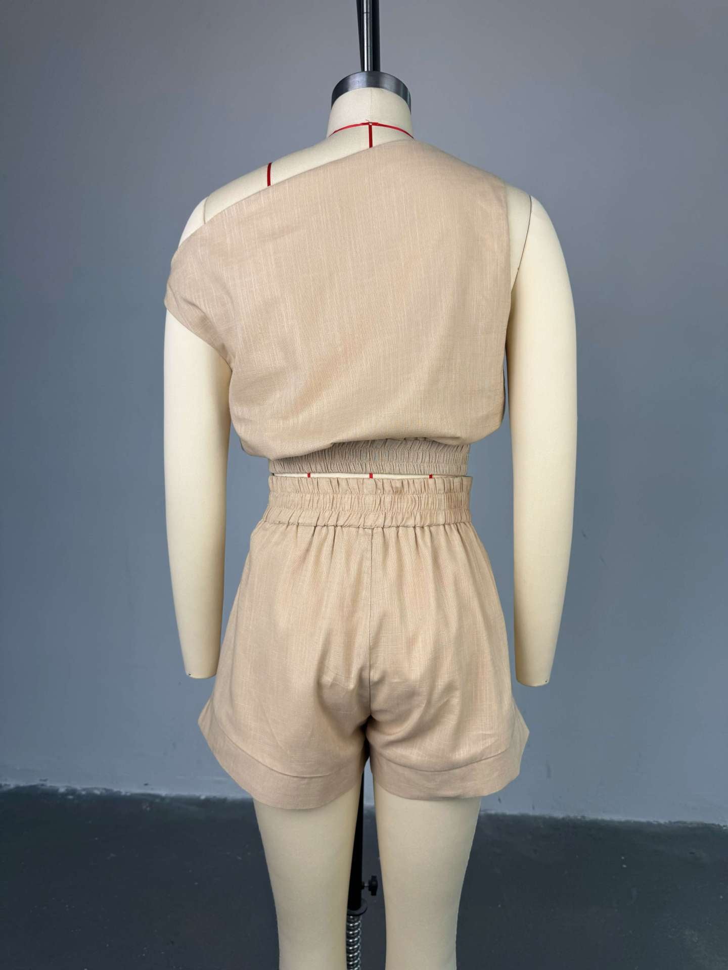 Women Summer Off Shoulder Shirt and Shorts Two-Piece Set 6