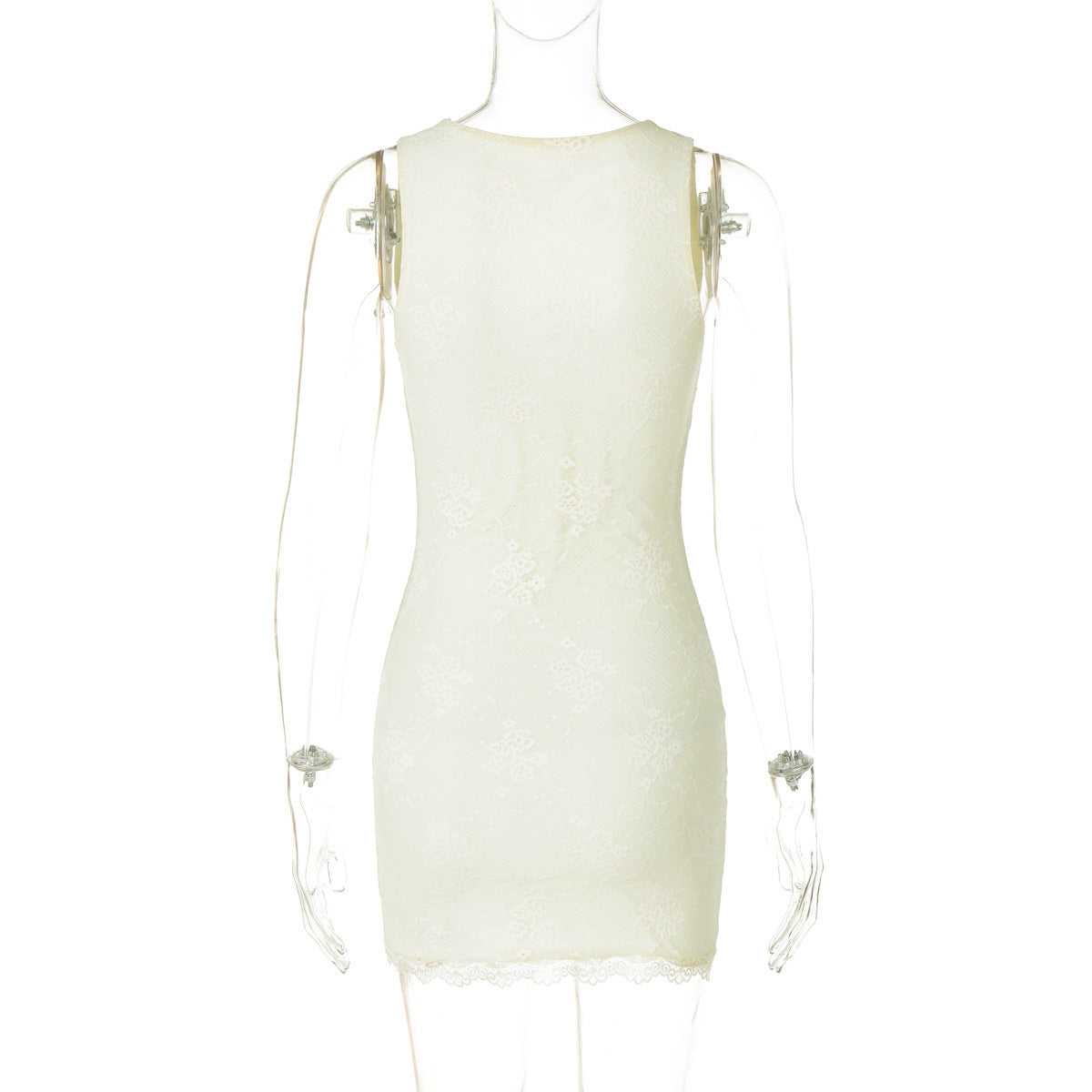 Women summer sexy v-neck lace slit Bodycon Dress 9