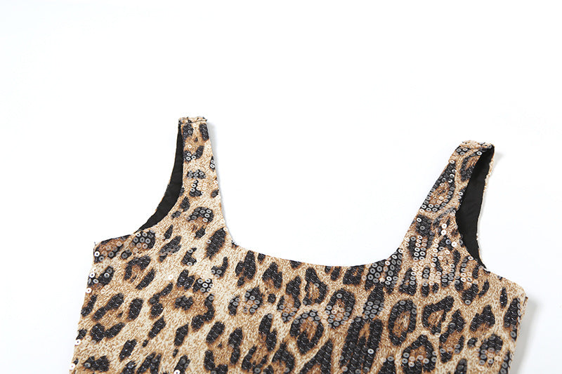 Women summer Style trendy printed sequins Top and Bodycon Skirt two-piece set 12