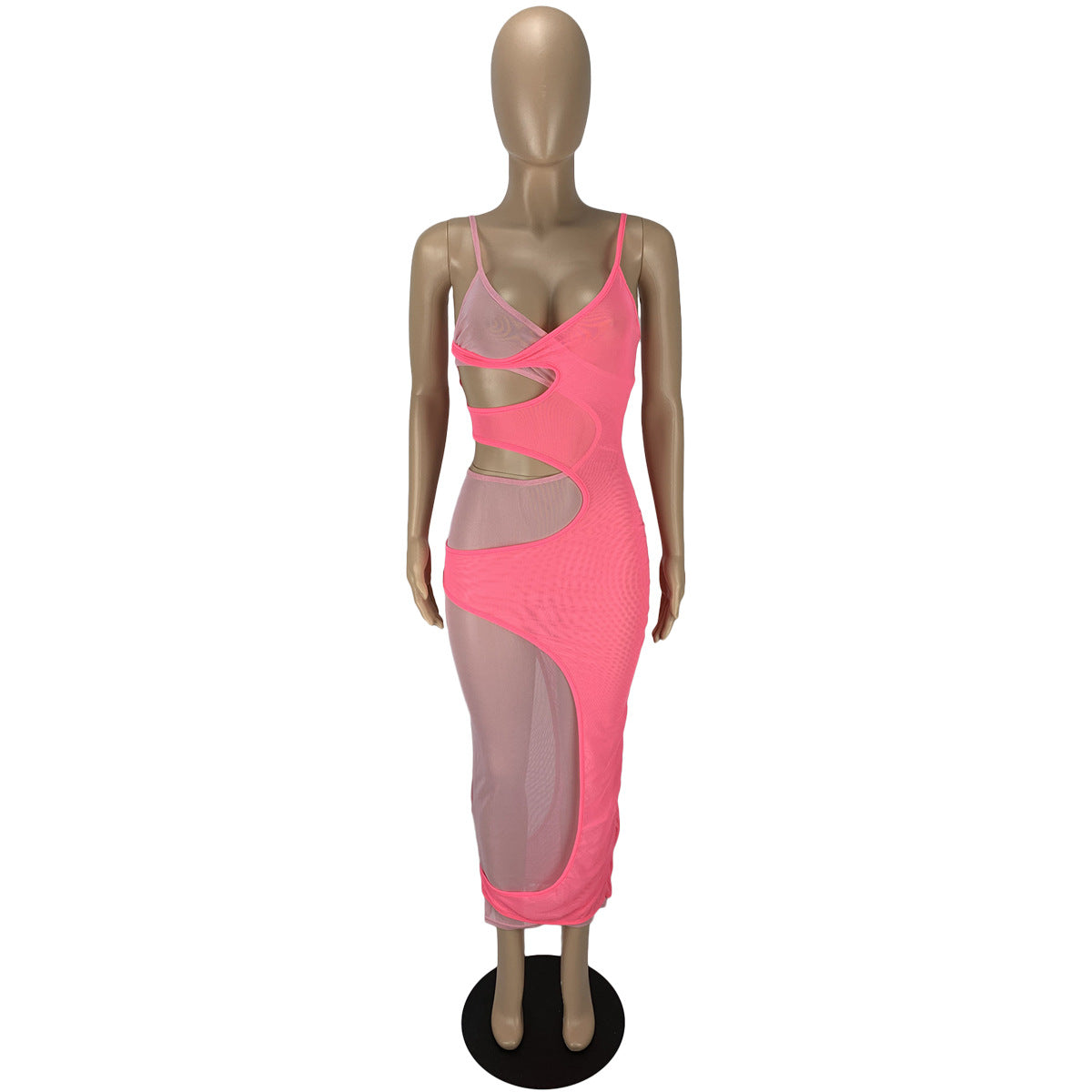 Fashion Sexy Patchwork Strap Long Dress Women's Clothing 4