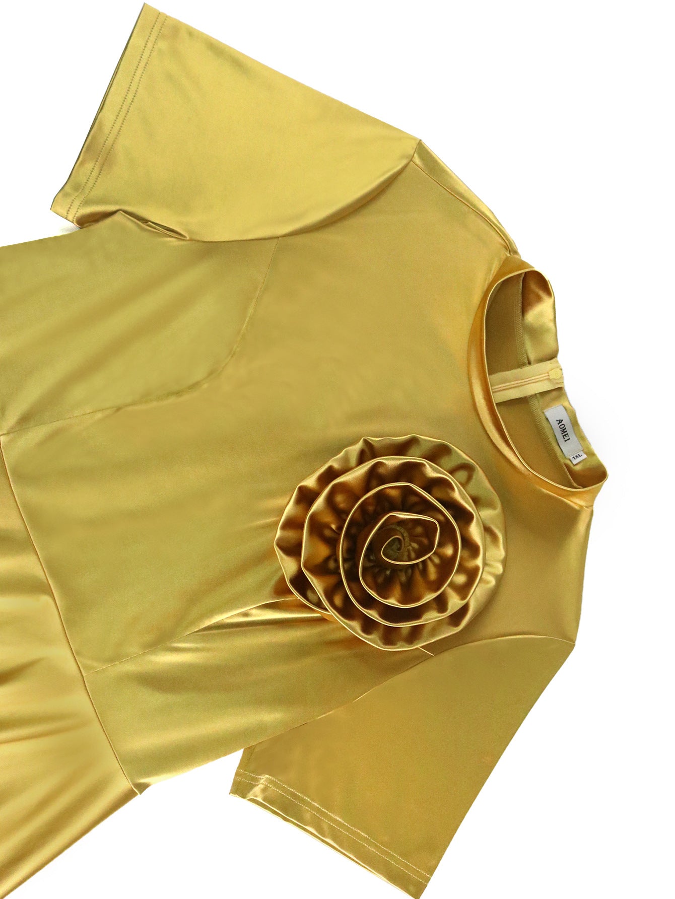 Luxury Gold Flower Dress Cocktail Formal Party A-Line Dress 8