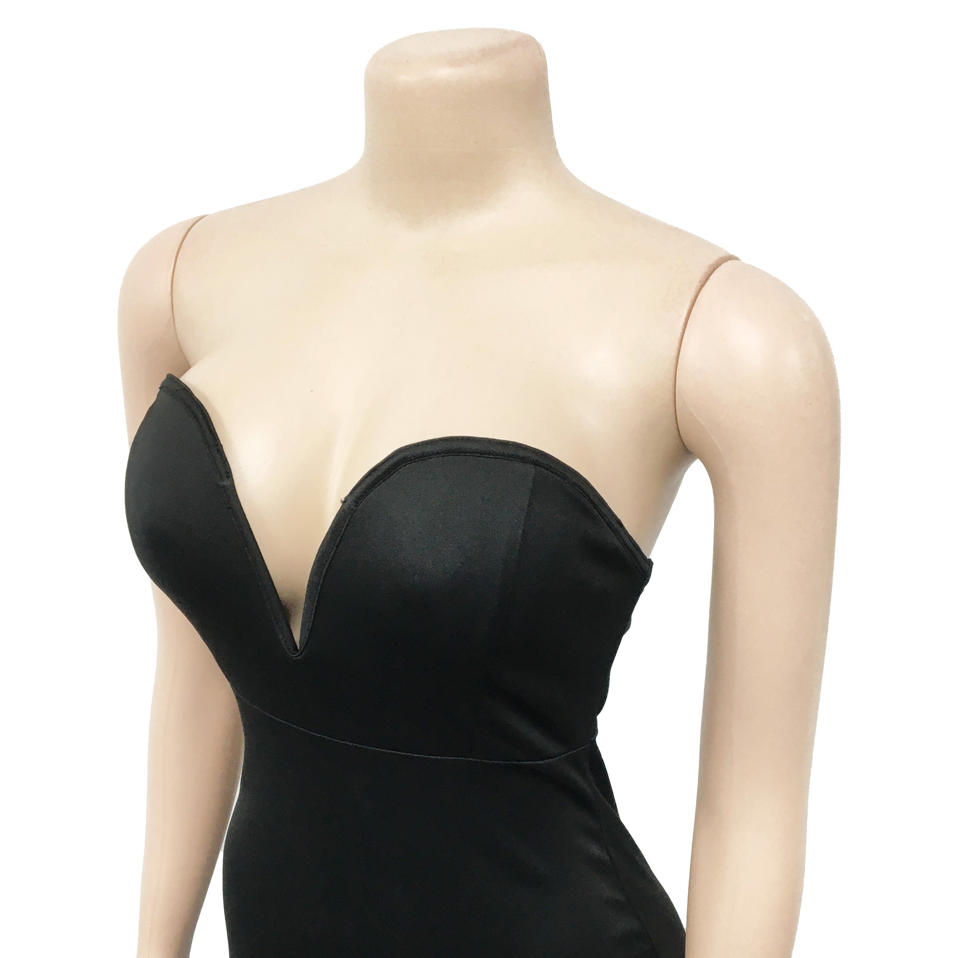 Women's Solid Color Sexy Strapless See-Through Mesh Bodycon Dress 18