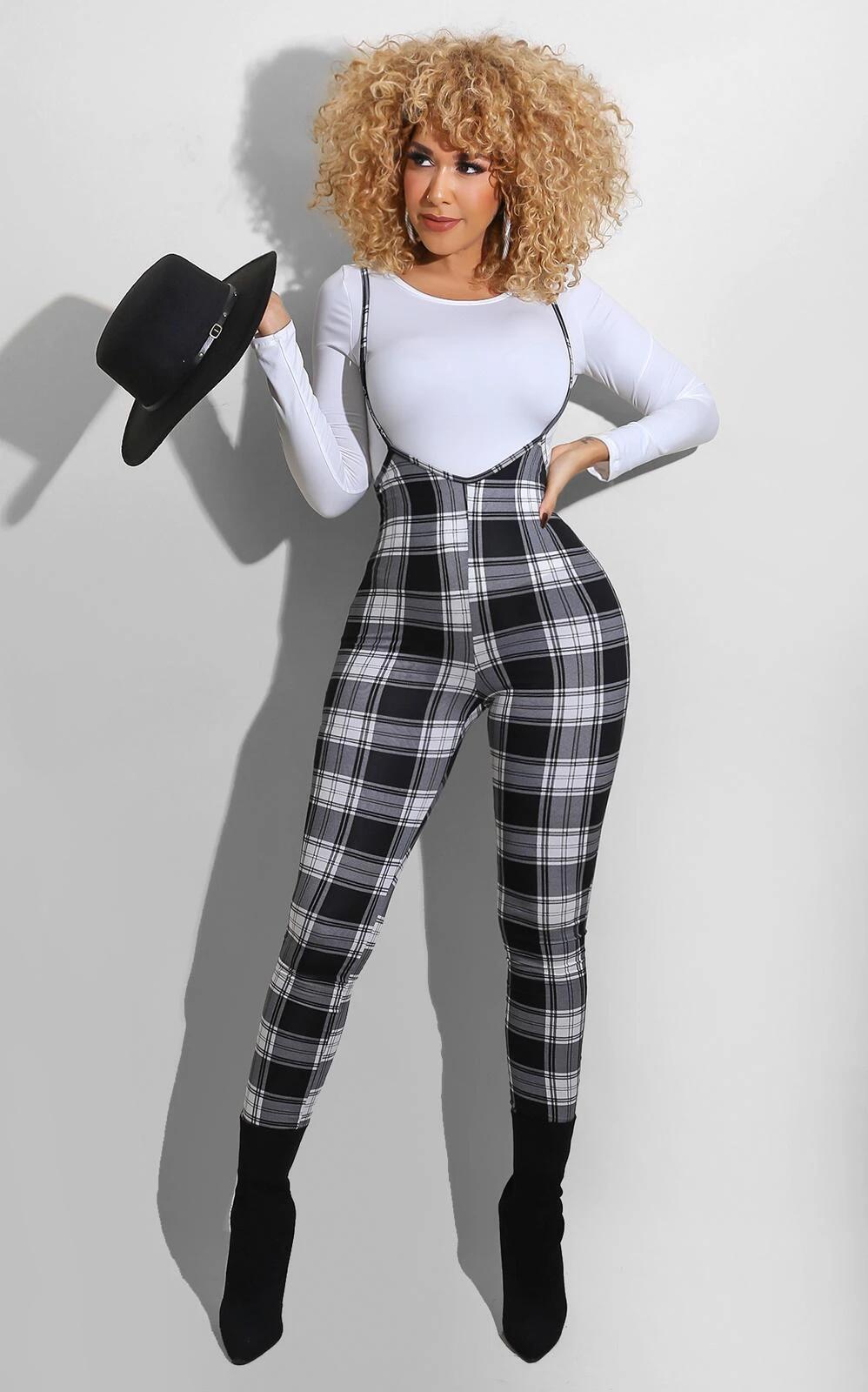 Spring Printed Long-Sleeved Slim Fit Women's Strap Casual Two Piece Pants Set 4