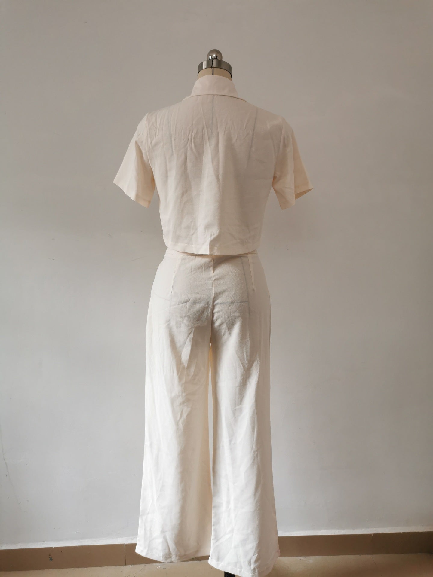 Women Summer Ladies Short Sleeve Chic Fashion Casual Women Two-Piece Pants Set 14