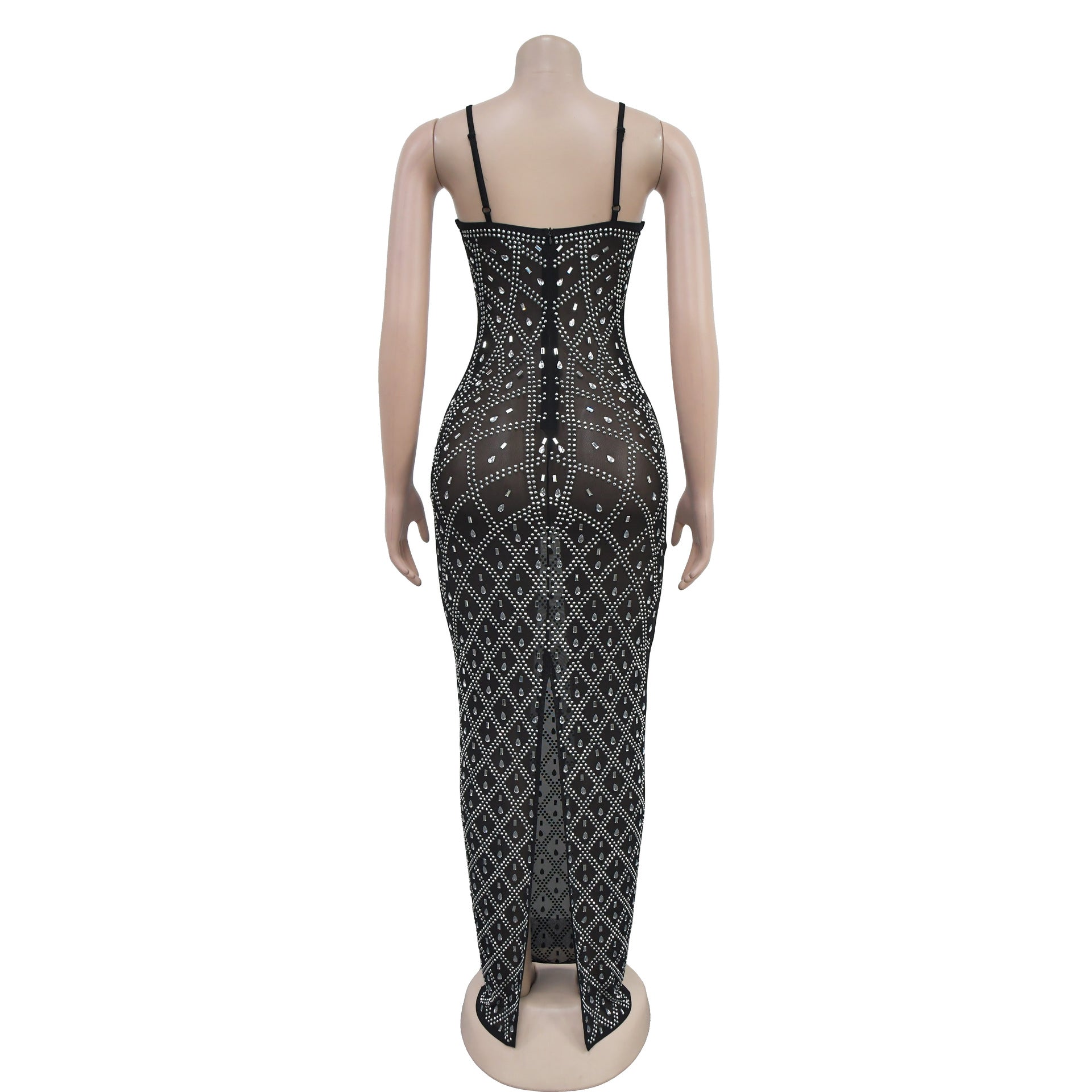 Women sexy suspenders Beaded Bodycon Dress 11