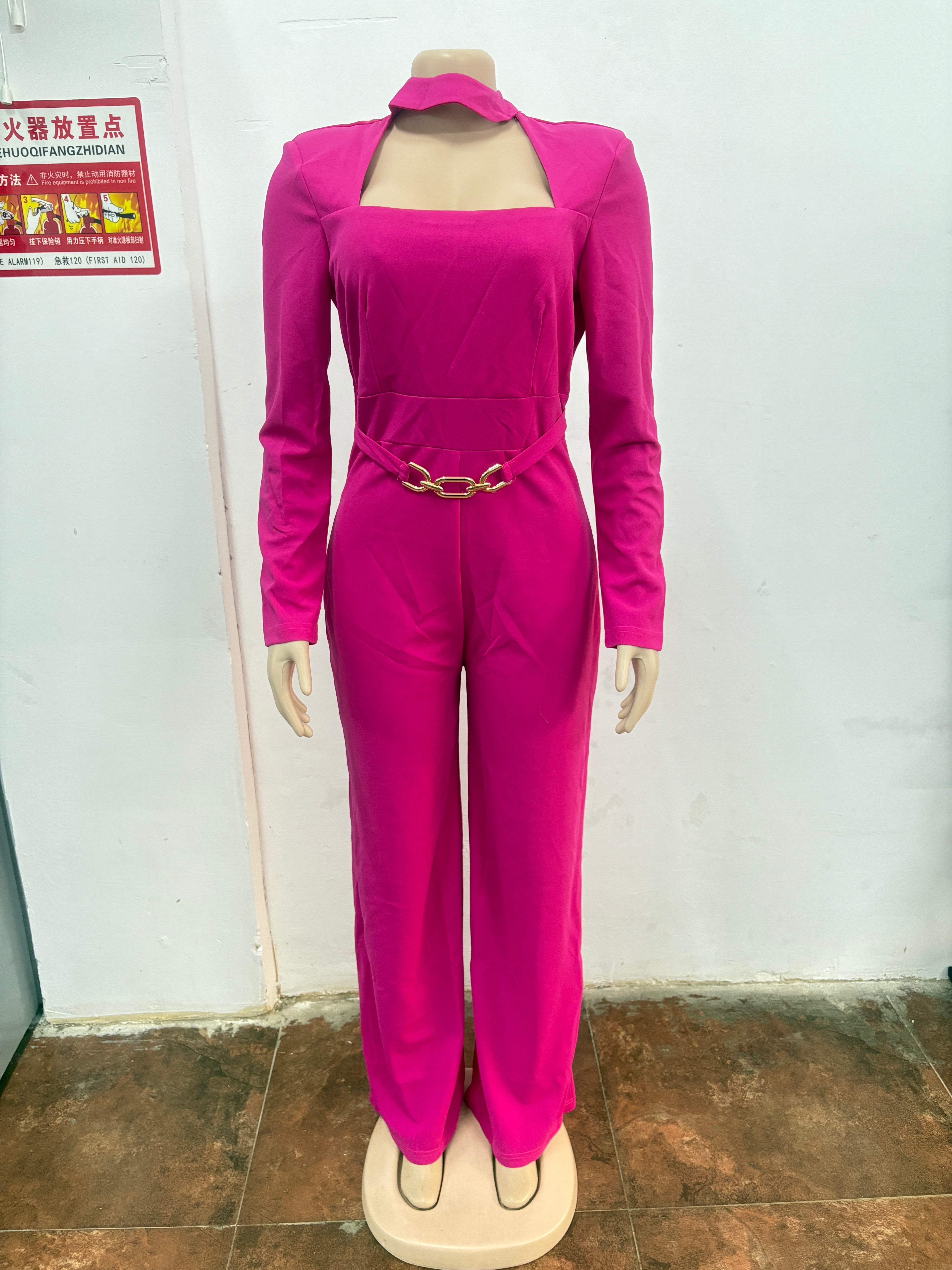 Elegant Cutout Neck Long Sleeve Wide-Leg Jumpsuit 14