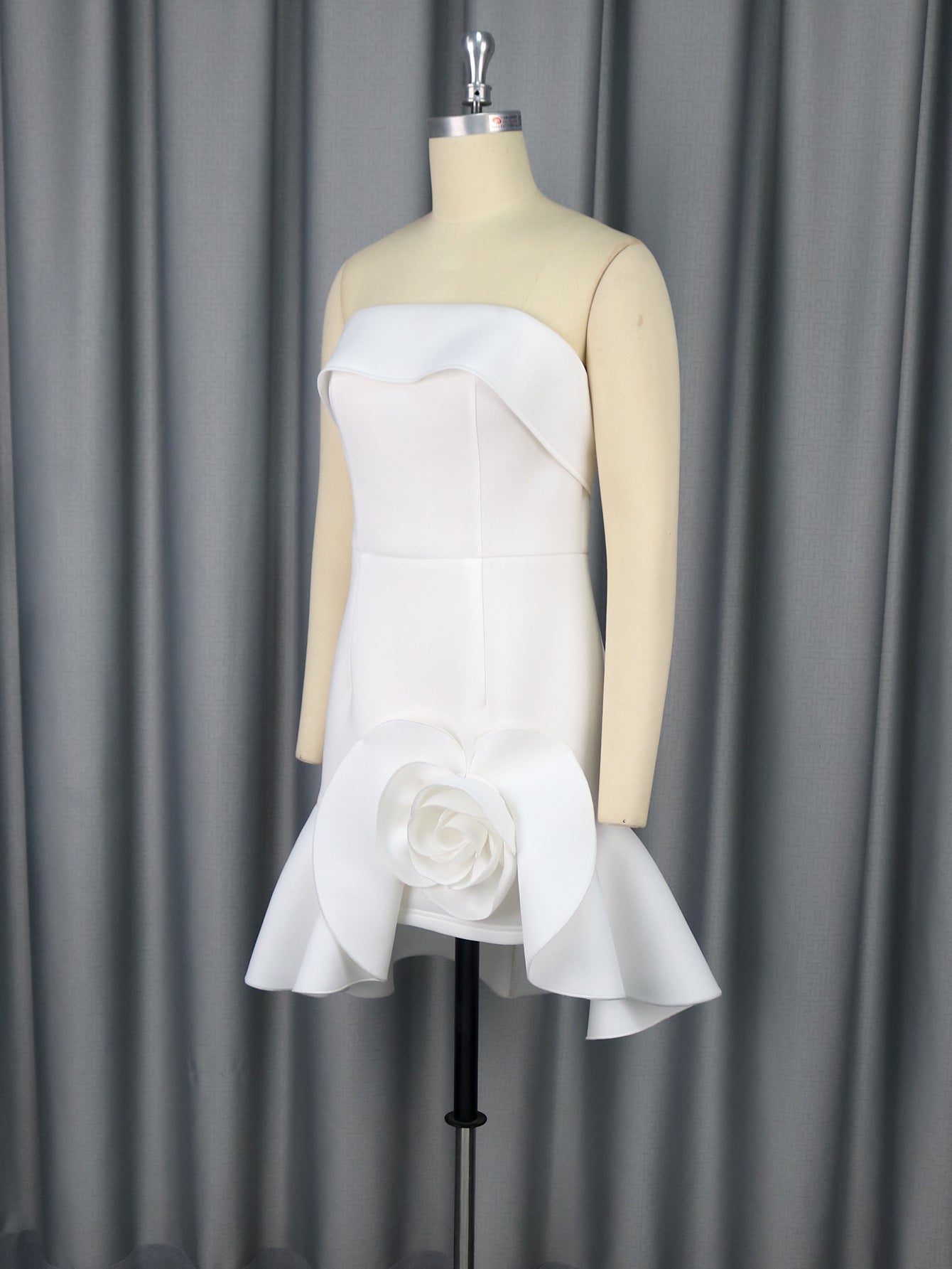 Women Summer Flower Party Sexy Strapless Party Dress 8