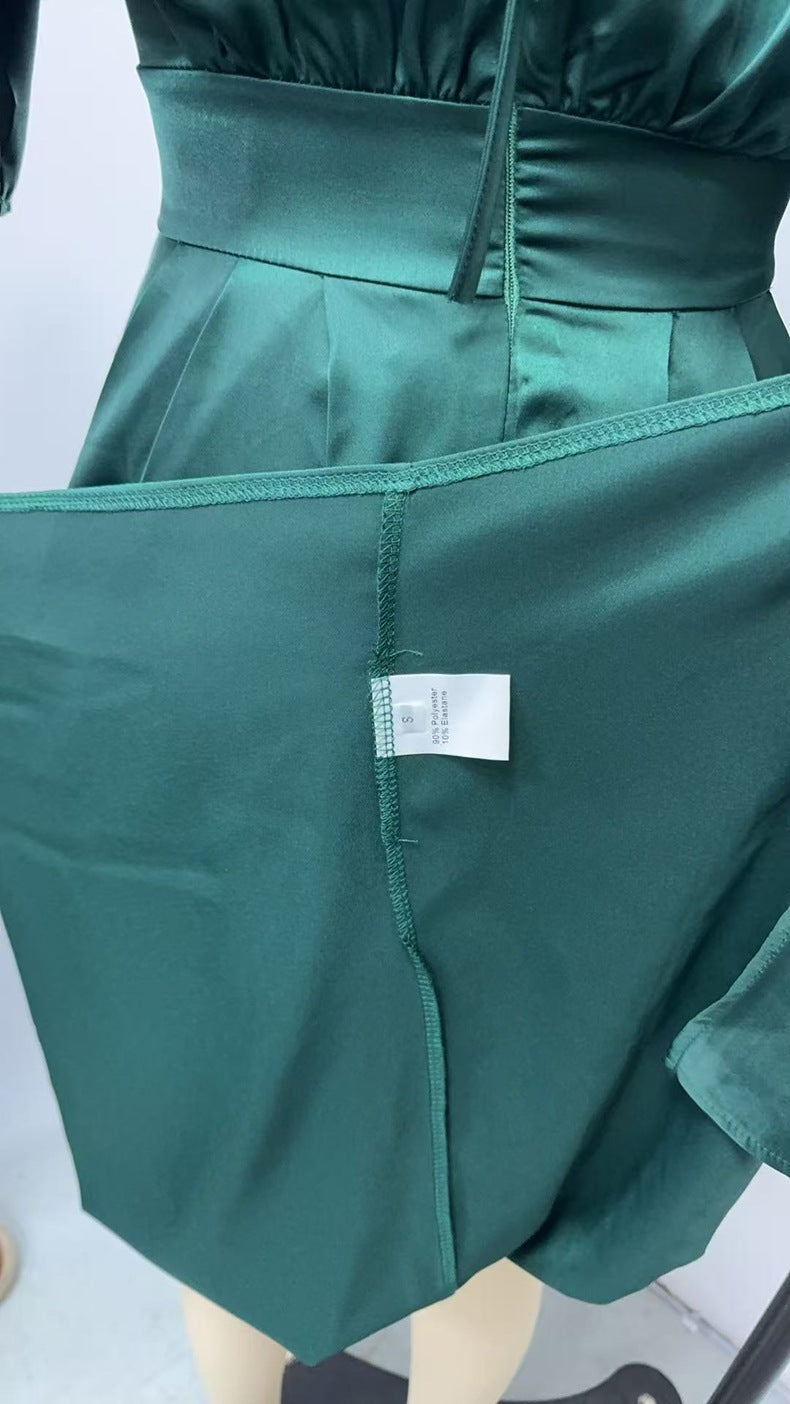 Women Satin Ball Maxi Dress 9