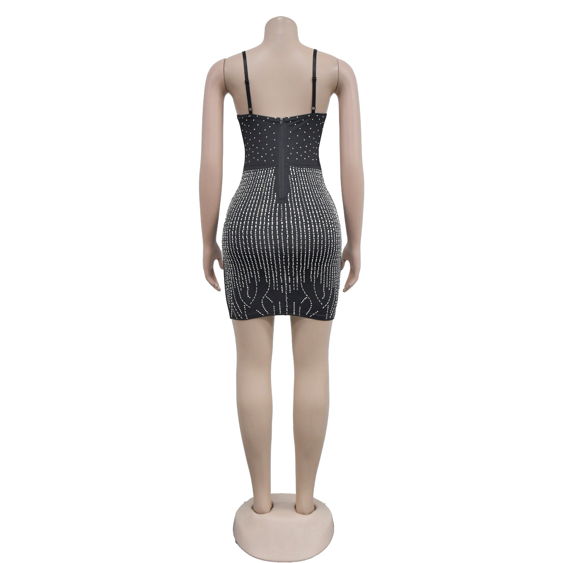 Women's Fashion Mesh Beaded Sleeveless Slip Dress（customized,MOQ 6pcs/size/color,process time 7-10 days） 12