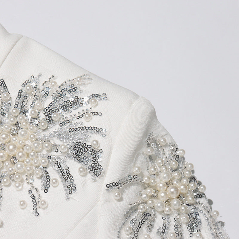 Women rhinestone design Solid Blazer 15