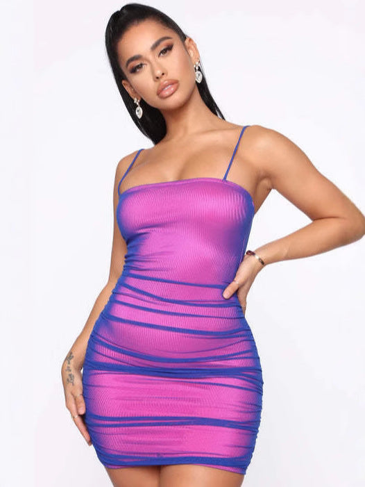 Strapless Slim Bodycon Fashion Purple Party Dress 4
