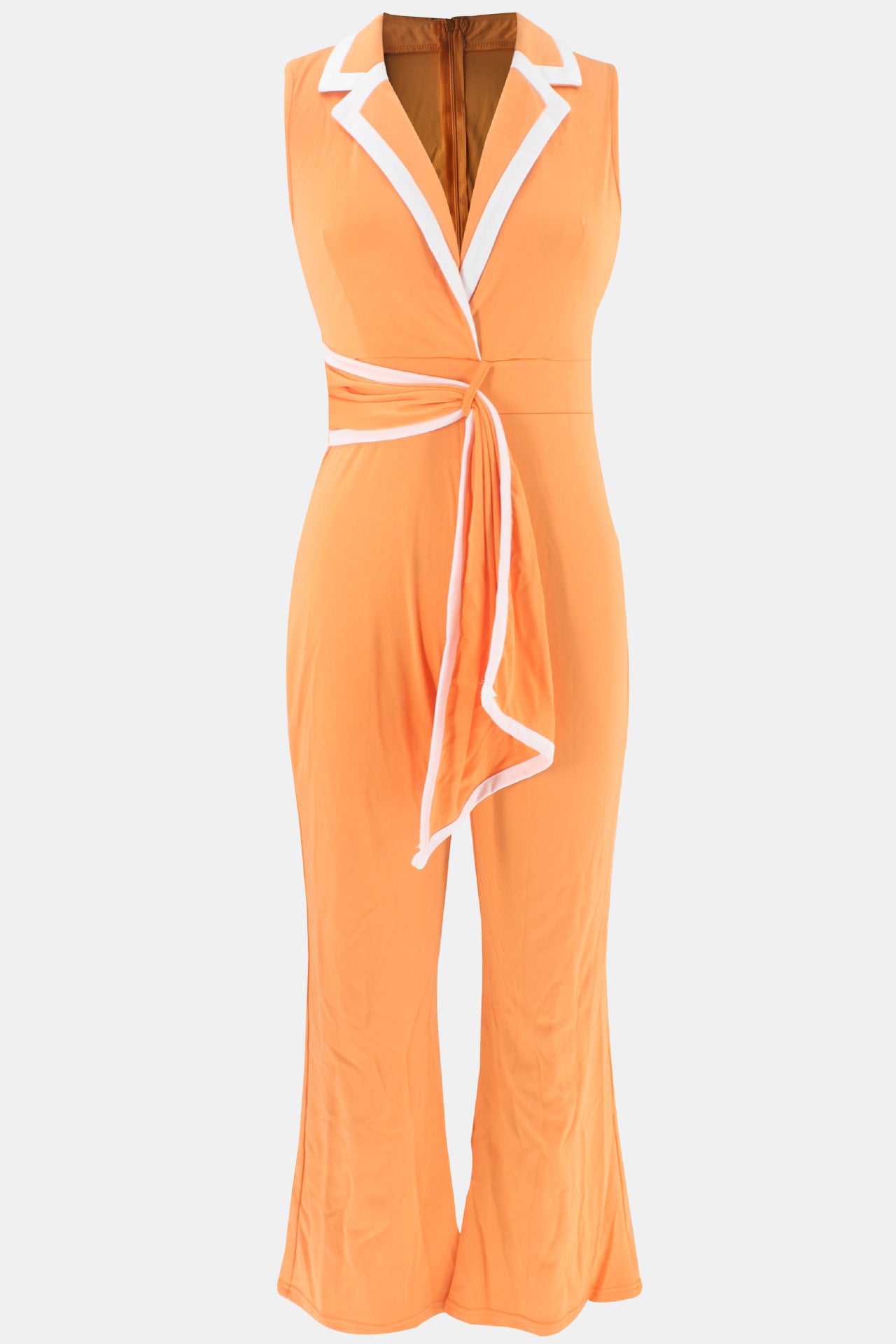 Summer Women's Fashionable V-Neck Chic Elegant Sleeveless Wide Leg Jumpsuit 25