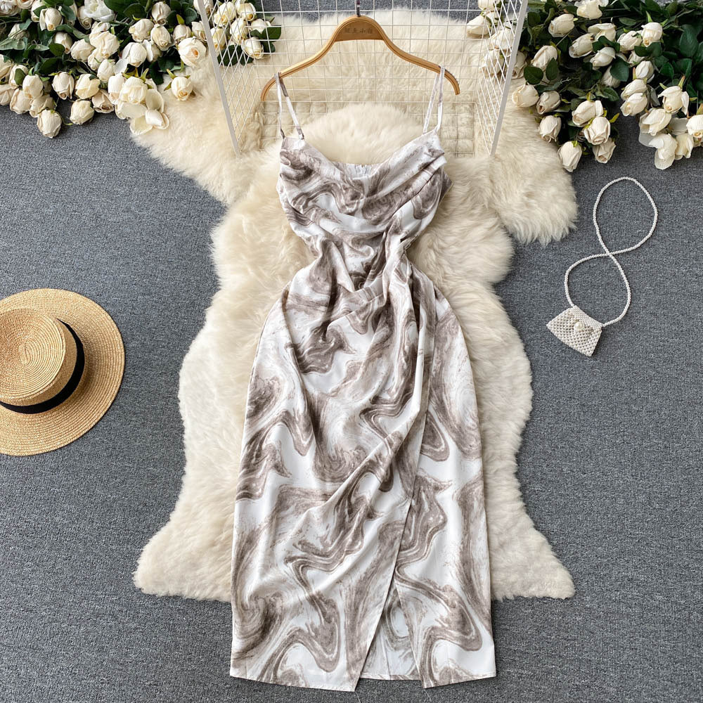 Women Summer Printed Bodycon Strap Dress 11
