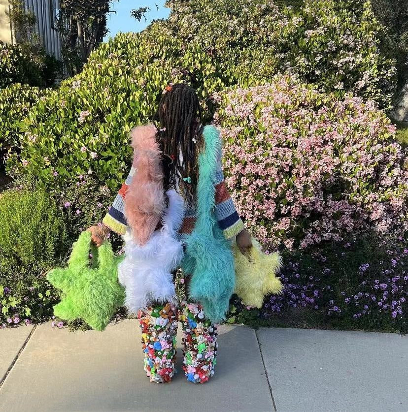 Fashion Girl Furry Messenger Bag 13