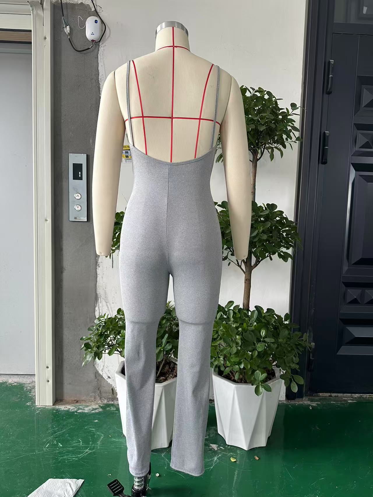 Low Back Sexy Tight Fitting Strap Jumpsuit Women's Clothing 13