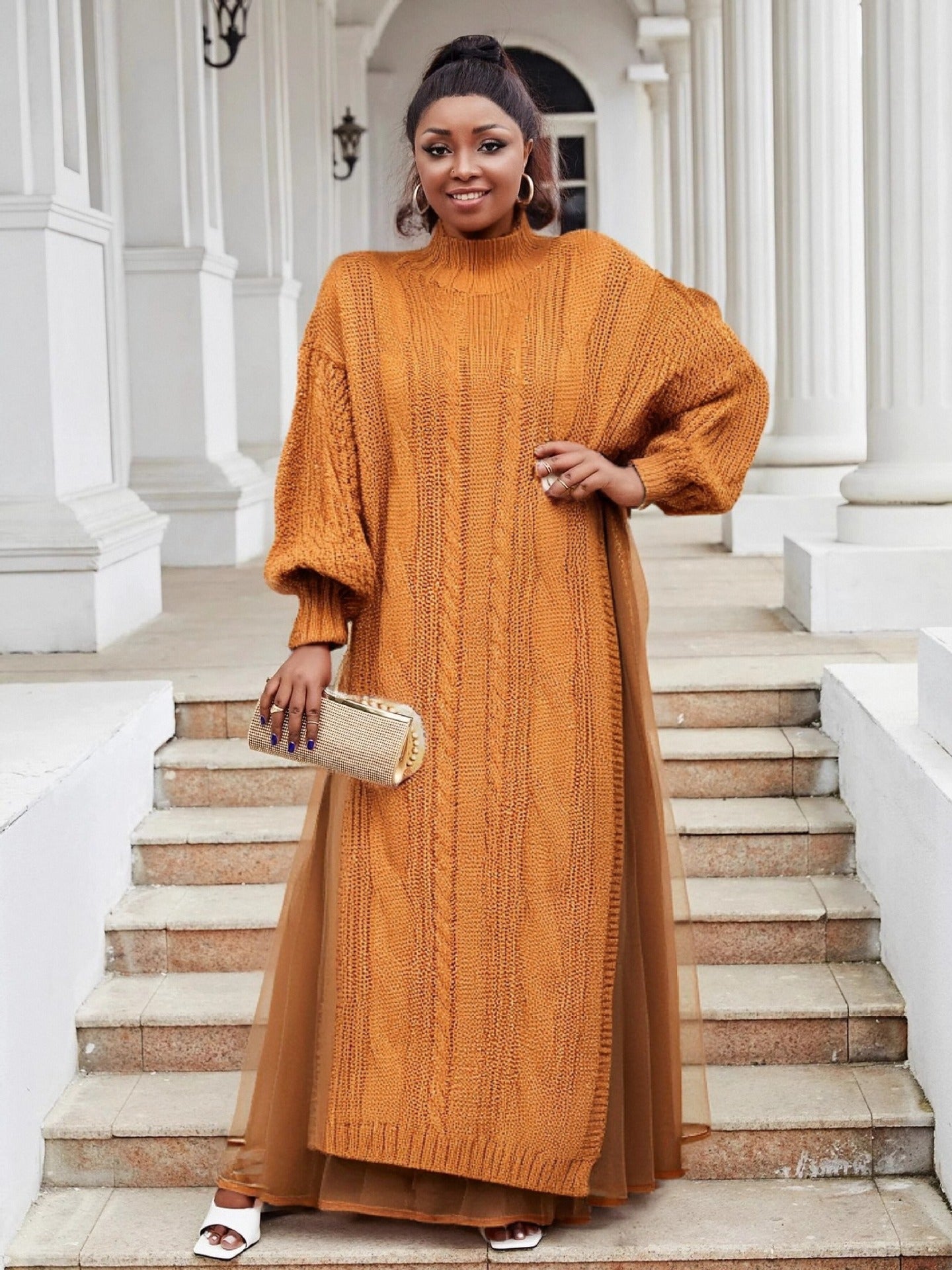 Women Casual Mesh Knitting Dress 7