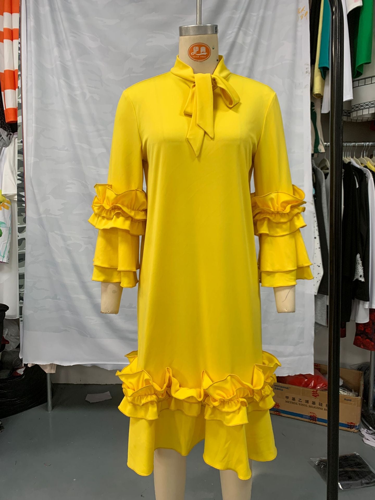 Spring Summer Fashion Casual Bell Sleeve Plus Size Dress 6